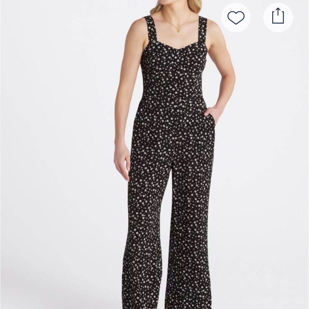 Market and Spruce Black and White Floral Jumpsuit (stitch fix)